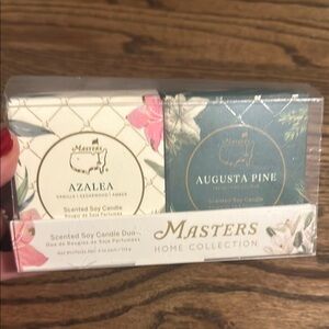 Masters Golf Scented Soy Candle Duo - Azalea and Augusta Pine - RARE NWT